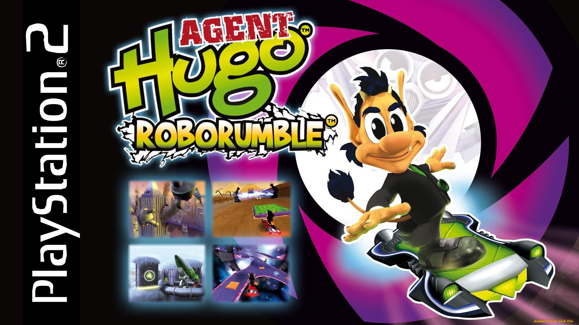 Обои Видео Игры Agent Hugo 2: Roborumble, обои для рабочего стола,  фотографии видео игры, agent hugo 2, roborumble, чертик, скейт Обои для  рабочего стола, скачать обои картинки заставки на рабочий стол.